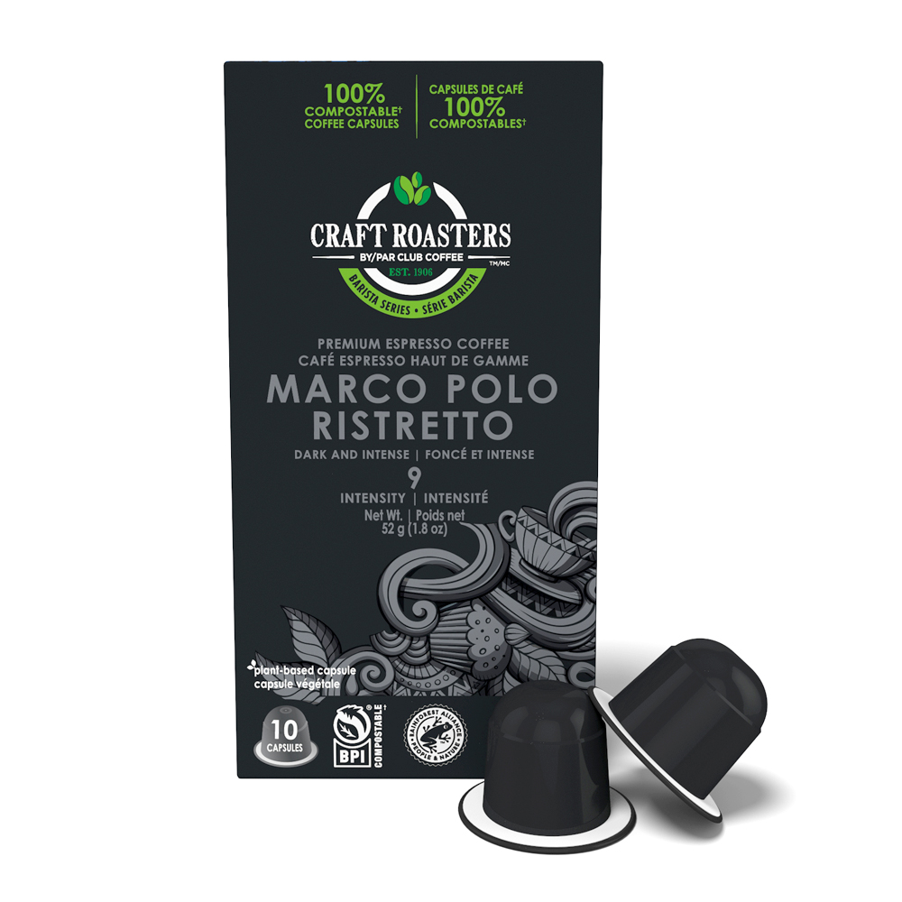 Craft Roasters Marco Polo Ristretto Packaging and Capsules